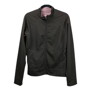 Zella Large Brown/pink Mesh Performance Reversible Jacket RARE
